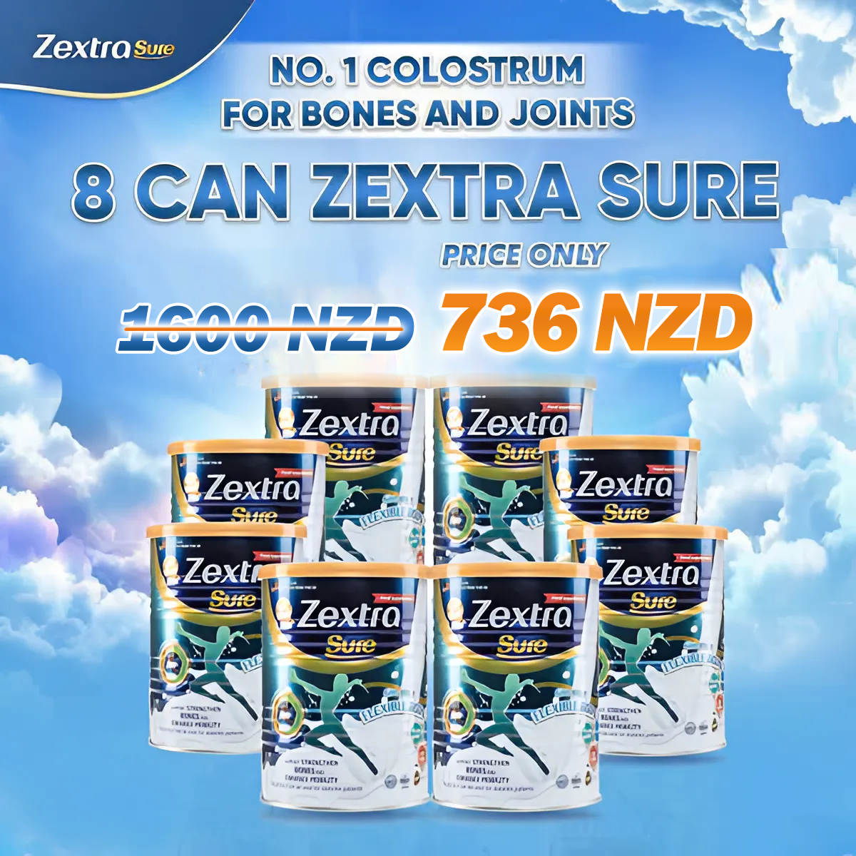Zextra Sure Colostrum Milk-8 Cans.